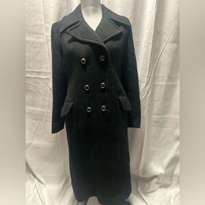 Steven Hockanum Vintage Wool 50's Full Length Women's D Breasted Coat Sz L